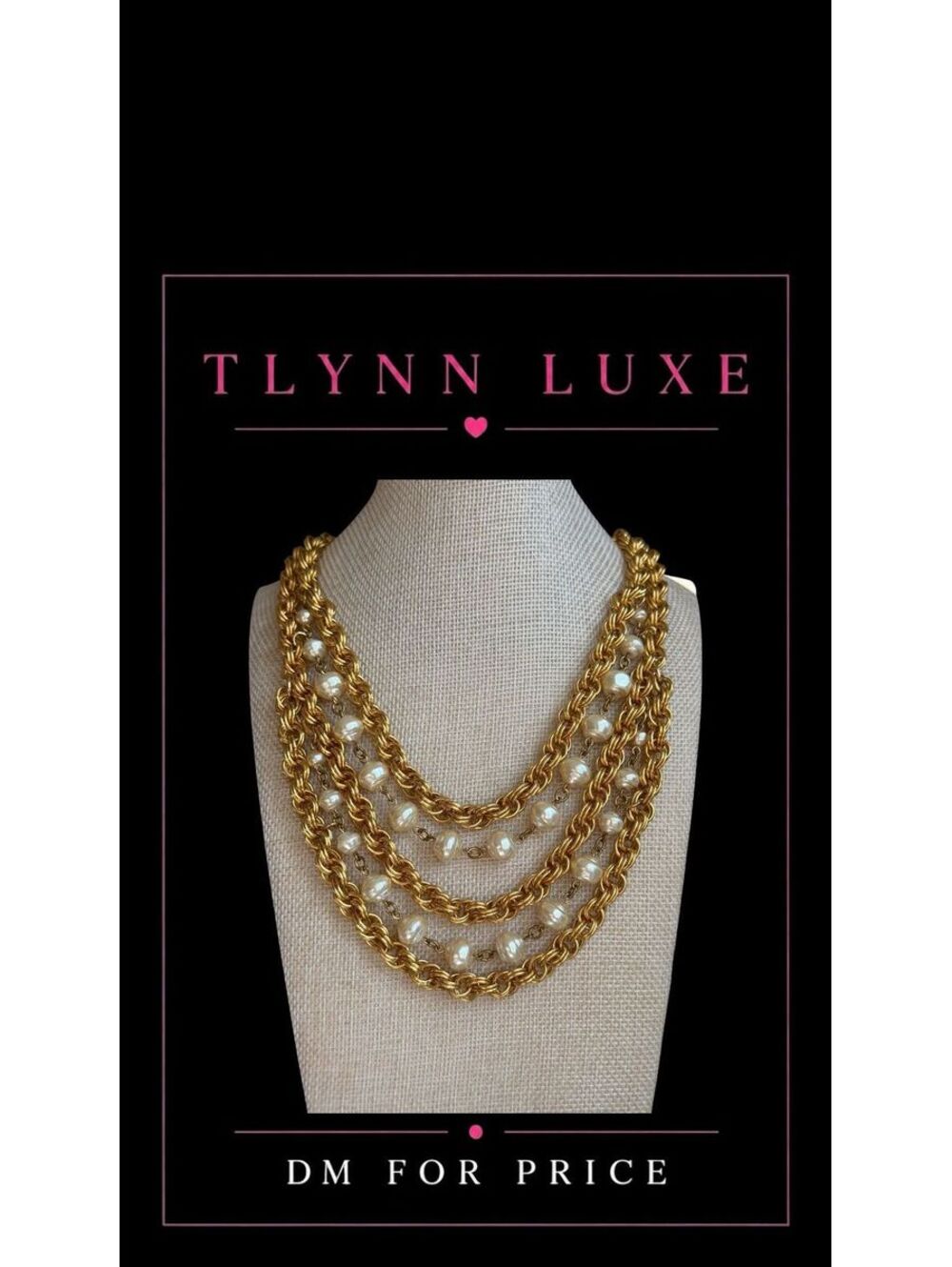 Ben-Amun "Gold and Pearl" Multi-Row Necklace